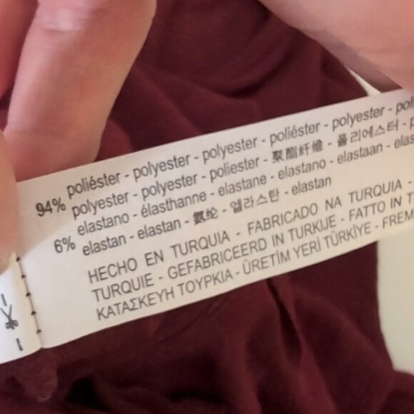 3/$20 Zara W&B Collection Maroon Long Sleeve Crop Top Tiered Ruffle Flounce Fall - Picture 10 of 11